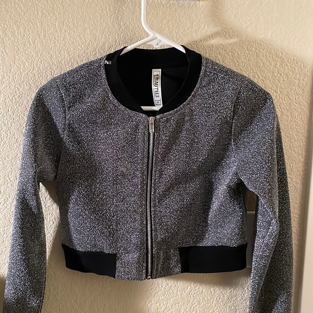 Beautees Sparkly Zip-up Jacket